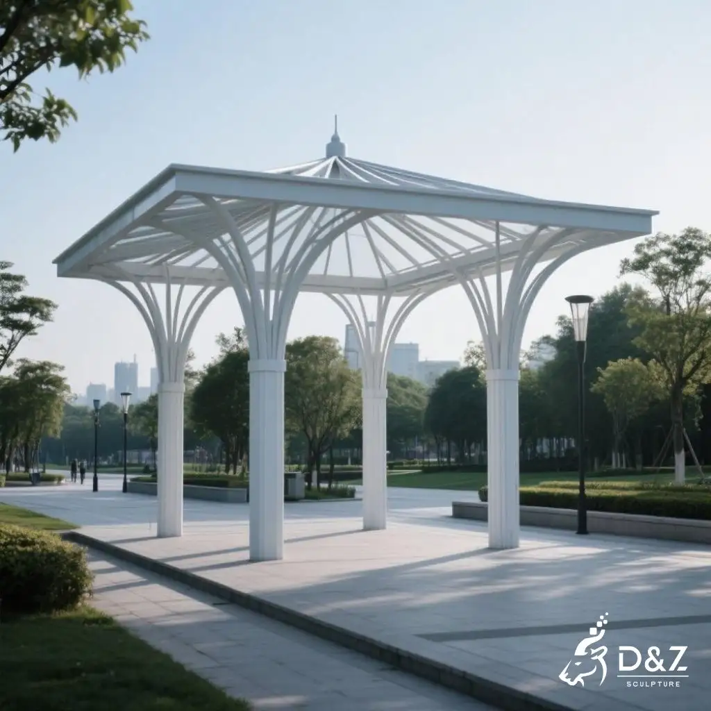 Modern Outdoor Gazebo Pavilion | Public Pergola DZN248-1