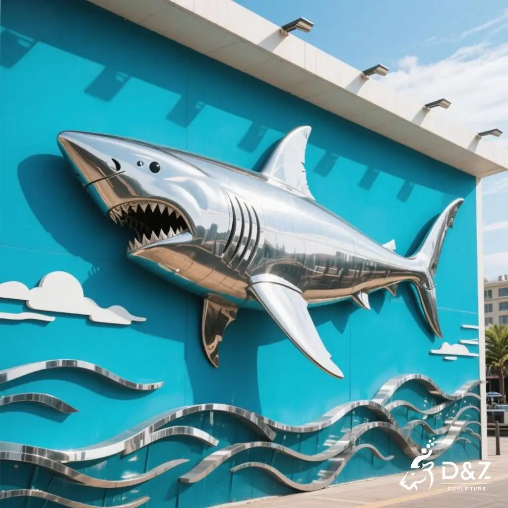 Metal Shark Wall Art Sculpture Decor for Sale DZN262-1