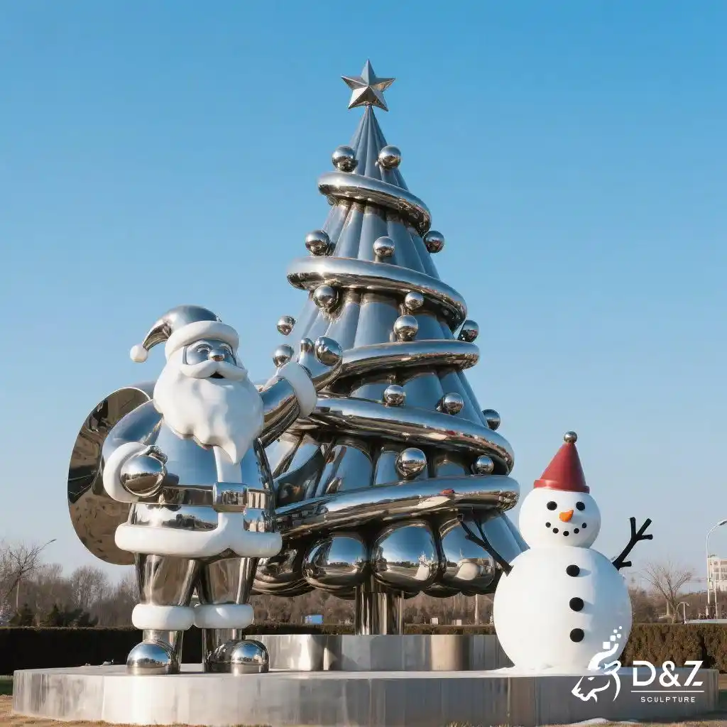 Metal Christmas Tree Sculpture - Large Holiday Decor DZN264-1