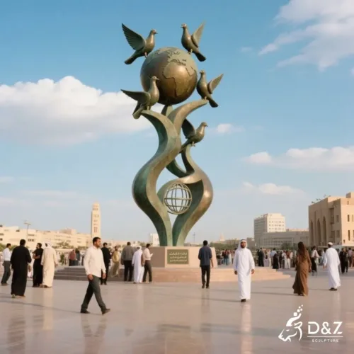 Large Outdoor Bronze Peace Dove Statue with Globe DZN272-1 Large Outdoor Bronze Peace Dove Statue with Globe DZN272-1