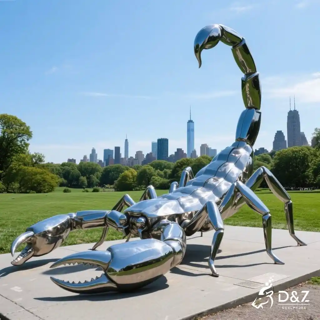 Large Mirrored Metal Scorpion Sculpture for Sale DZN273-1