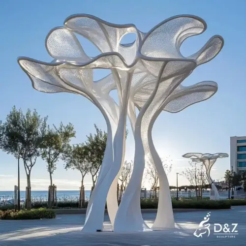 Abstract Metal Tree Sculpture - Modern Lighted Tree DZN276-1