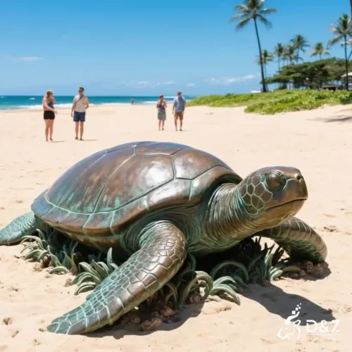 Bronze Sea Turtle Statue Large Outdoor Turtle Decor DZN278-1