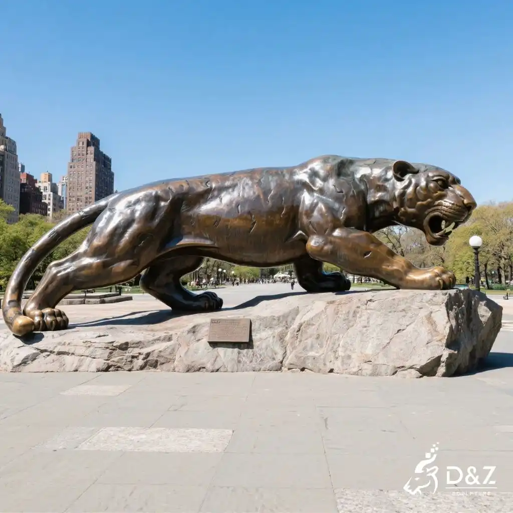 Outdoor Majestic Bronze Jaguar Statue for Sale DZN25‌4-1