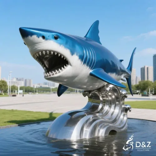 Large Metal Shark Sculpture | Outdoor Animal Art DZN260-1 Large Metal Shark Sculpture | Outdoor Animal Art DZN260-1