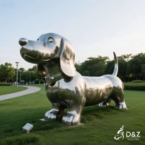 Metal Dachshund Sculpture | Modern Outdoor Dog Art DZN261-1 Metal Dachshund Sculpture | Modern Outdoor Dog Art DZN261-1