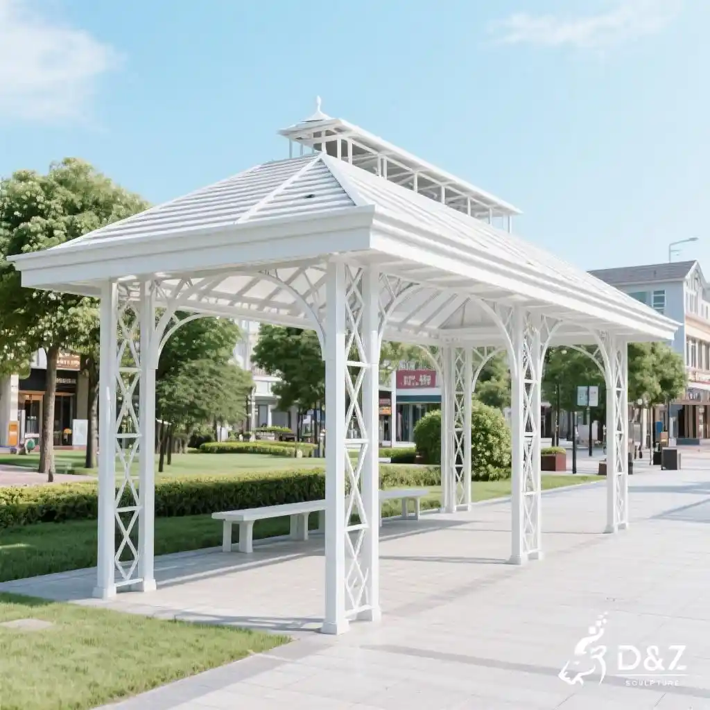 White Metal Garden Gazebo for Sale Canopy Pavilion DZN251-6