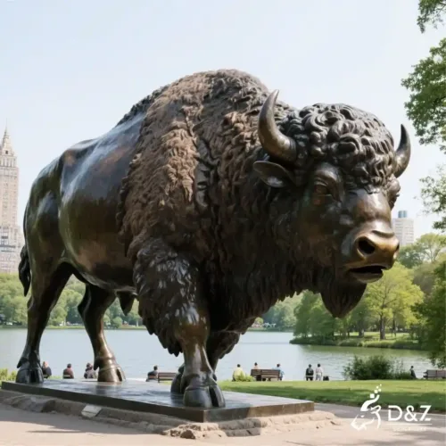 Bronze Bison Statue Large Wildlife Sculpture for Sale DZN256-2