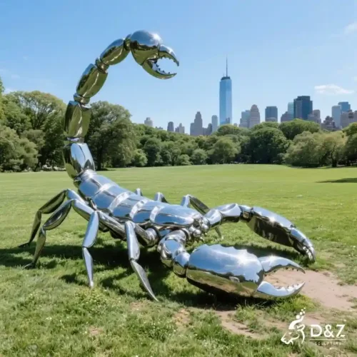 Large Mirrored Metal Scorpion Sculpture for Sale DZN273-2