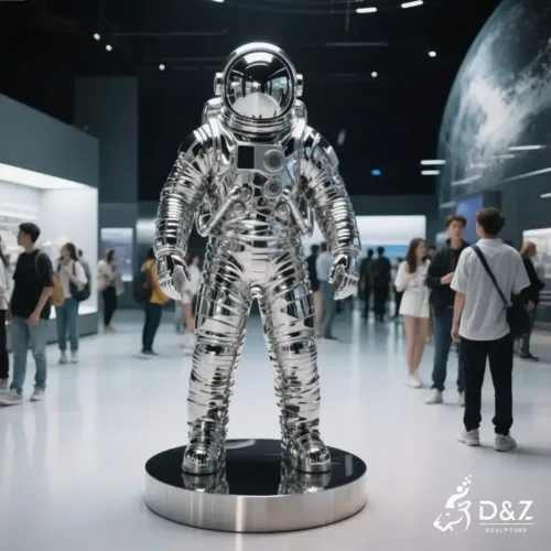 Custom Metal Astronaut Sculpture Futurist Space Art DZN274-2