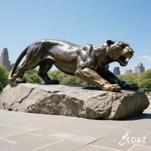 Outdoor Majestic Bronze Jaguar Statue for Sale DZN25‌4-2