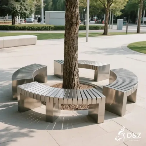 Metal Outdoor Circular Tree Bench | Public Seating DZN258-2