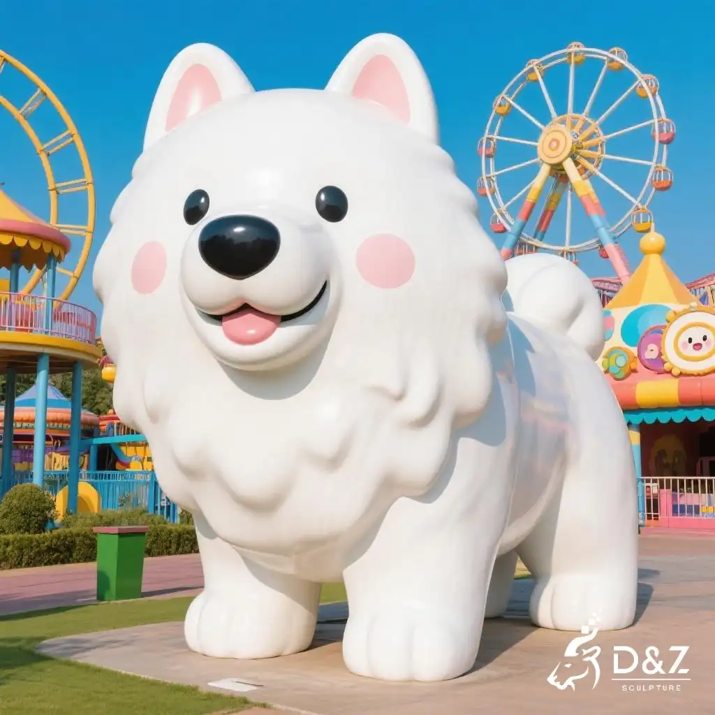 Large Metal Samoyed Sculpture for Playgrounds DZN - 294-2