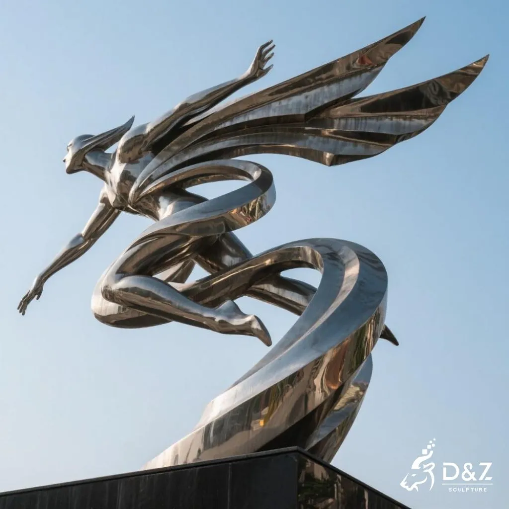 Metal Abstract Figure Sculpture - Abstract Athlete DZN266-4