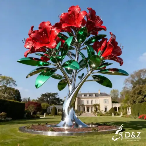 Rhododendron Metallic Flower Sculpture Azalea Decor DZN283-3 Rhododendron Metallic Flower Sculpture Azalea Decor DZN283-3