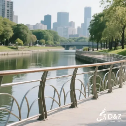 Modern Metal Railing - Outdoor Bridge Safety Fence DZN286-4