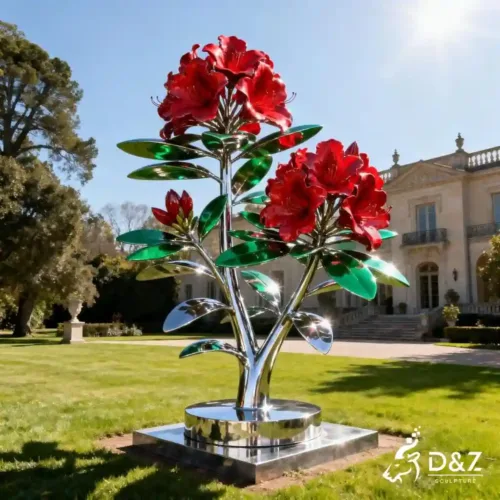 Rhododendron Metallic Flower Sculpture Azalea Decor DZN283-7