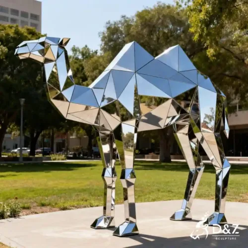 Geometric Metal Camel Sculpture Modern Outdoor Art DZN282-8