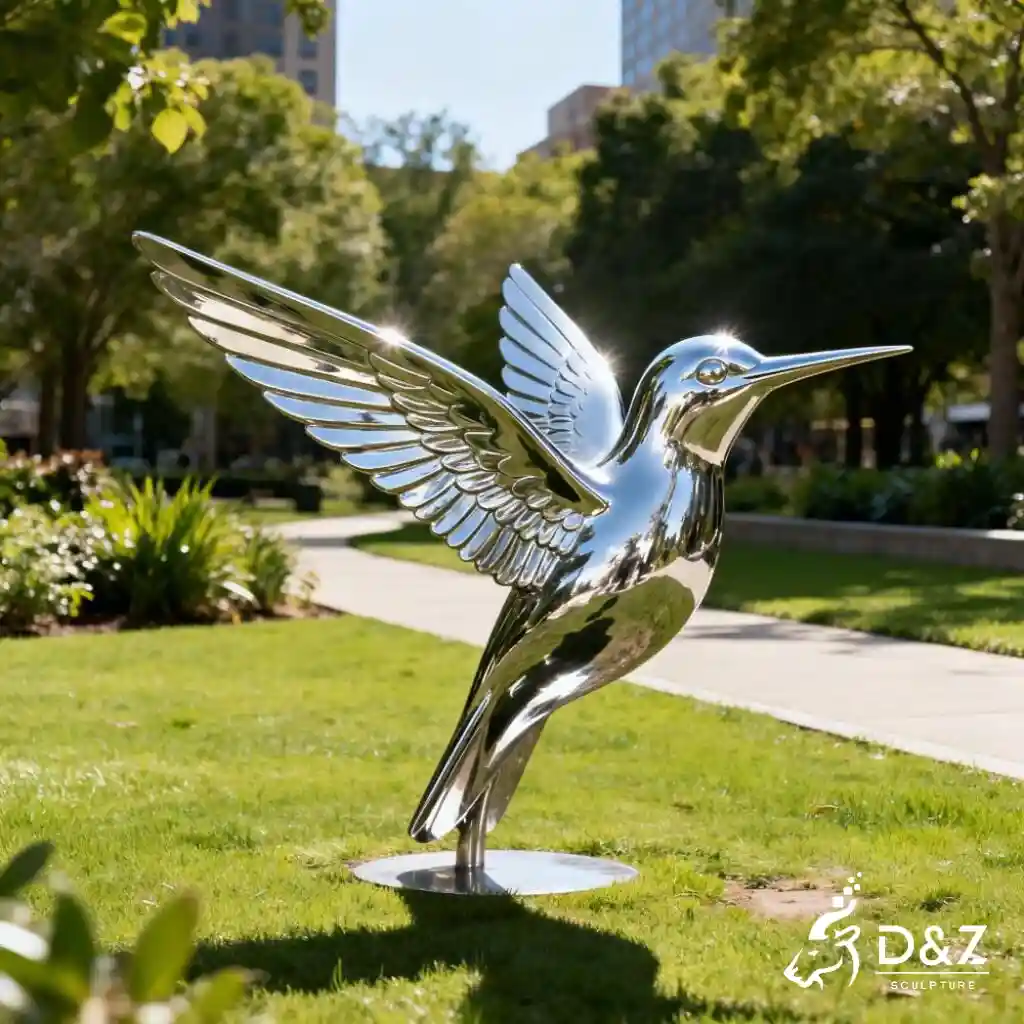 Large Metal Hummingbird Sculpture Modern Outdoor Art DZN288-1