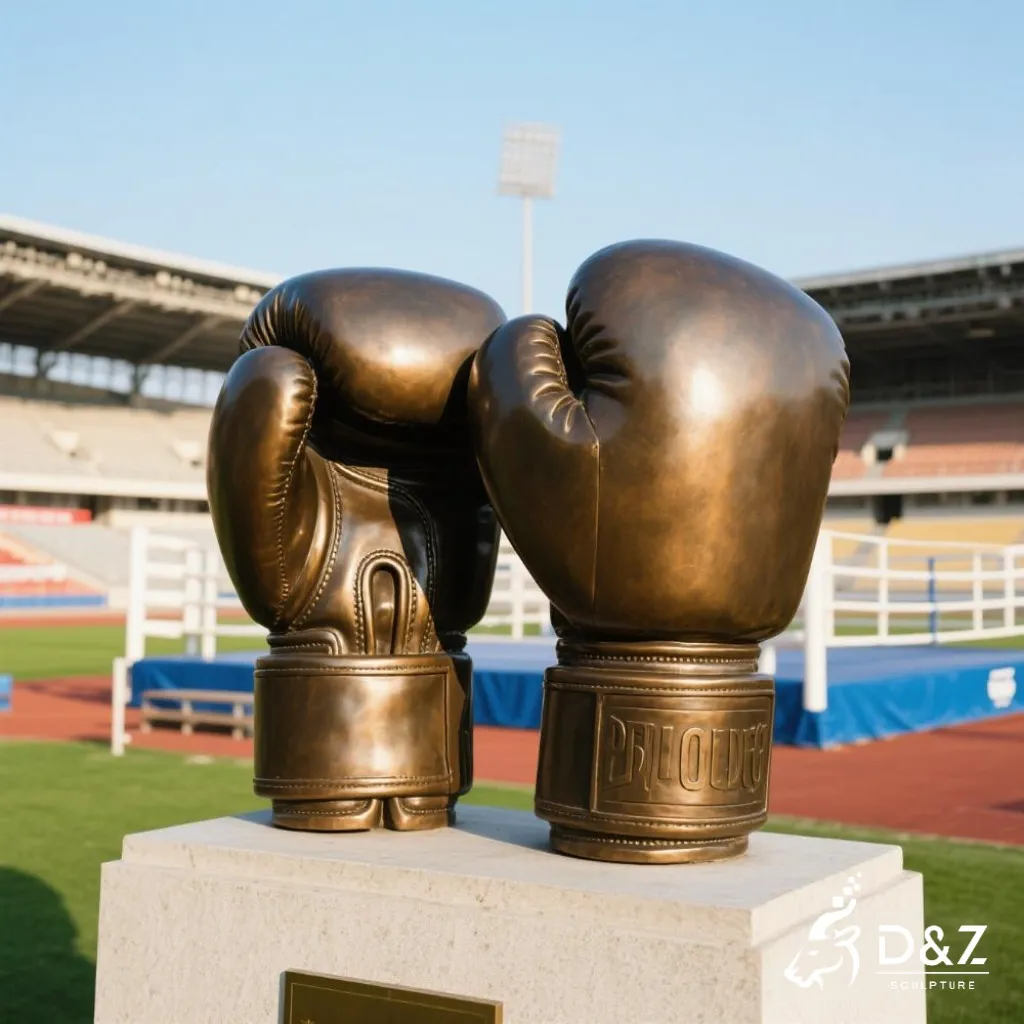Large bronze boxing glove sculpture, cast by lost-wax method, outdoor and indoor decoration-1