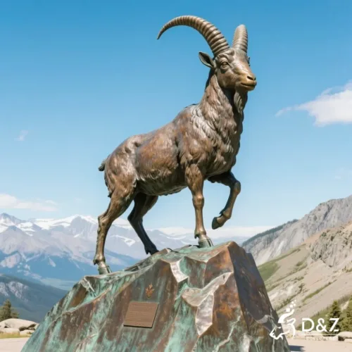 Large bronze bighorn sheep statue, cast by lost-wax method, outdoor and indoor decoration-7
