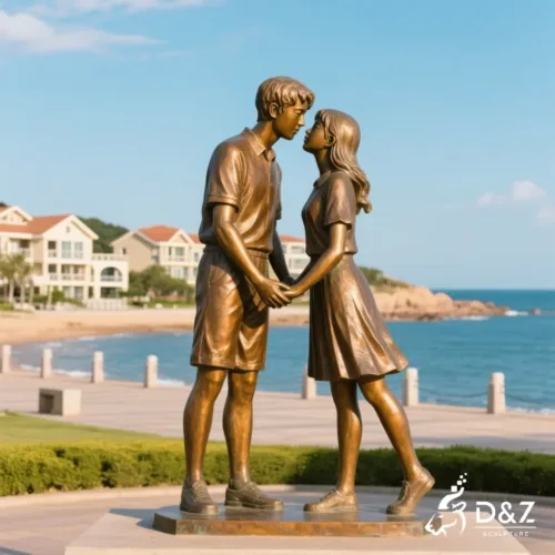 Large bronze first love sculpture, cast by lost-wax method, outdoor and indoor decoration-8