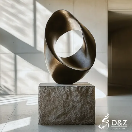 Large Loop Bronze Abstract Sculpture for Modern Spaces DZN396-2