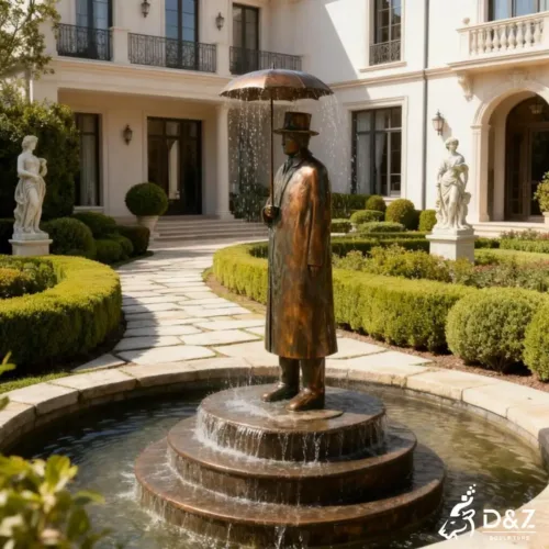 Custom bronze modern fountain design, cast by lost-wax method, outdoor and indoor decoration-1