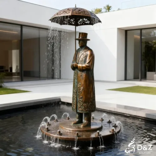 Custom bronze modern fountain design, cast by lost-wax method, outdoor and indoor decoration-2