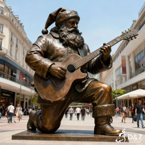 Custom Christmas large bronze Santa Claus statue, cast by lost-wax method, outdoor and indoor decoration-7
