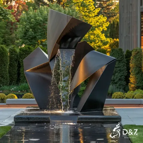Modern Geometric Metal Water Fountain for Outdoor DZN406-1