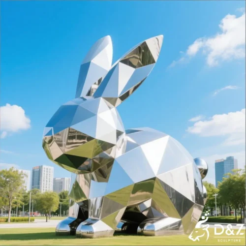 Modern Abstract Giant Metal Rabbit Garden Sculpture DZN437-2