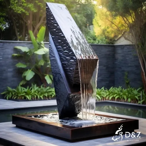 Custom outdoor abstract modern metal fountain waterfall DZN405-1