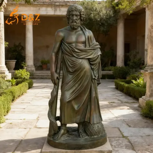 Bronze Asclepius Statue | Classical Greek God of Medicine DZN402-1