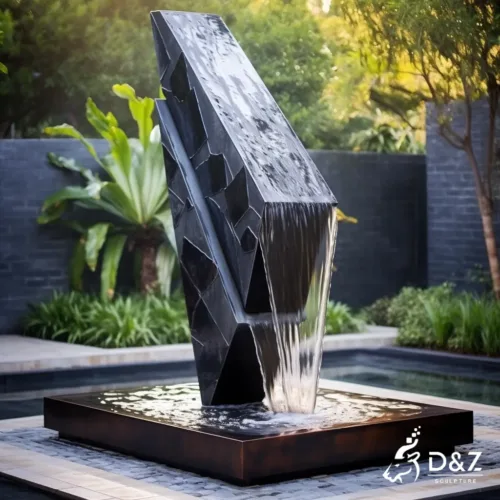 Custom outdoor abstract modern metal fountain waterfall DZN405-2