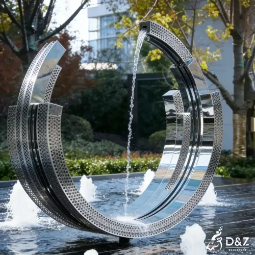 Abstract Metal Arc Welding Sculpture Fountain for Garden DZN409-1
