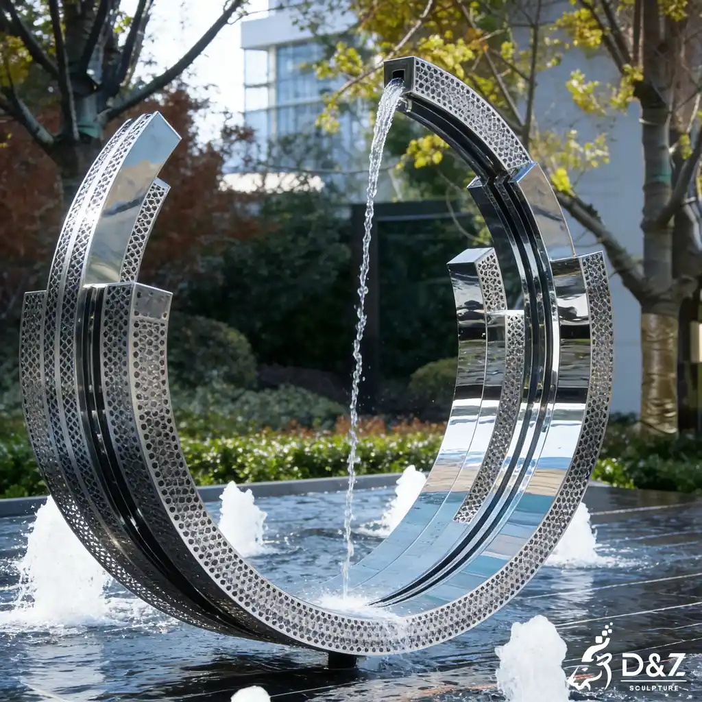 Abstract Metal Arc Welding Sculpture Fountain for Garden DZN409-1