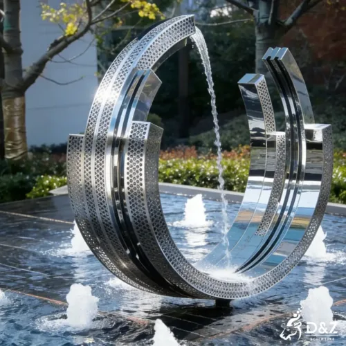 Abstract Metal Arc Welding Sculpture Fountain for Garden DZN409-4