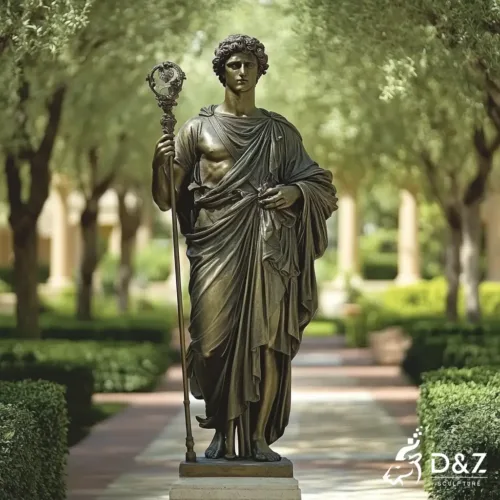 Elegant Bronze Greek God Hermes Statue for Classical Garden DZN412-5