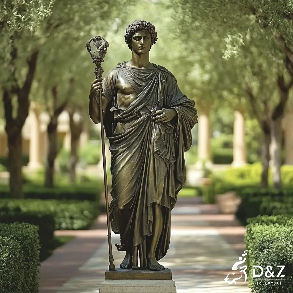 Elegant Bronze Greek God Hermes Statue for Classical Garden DZN412-5