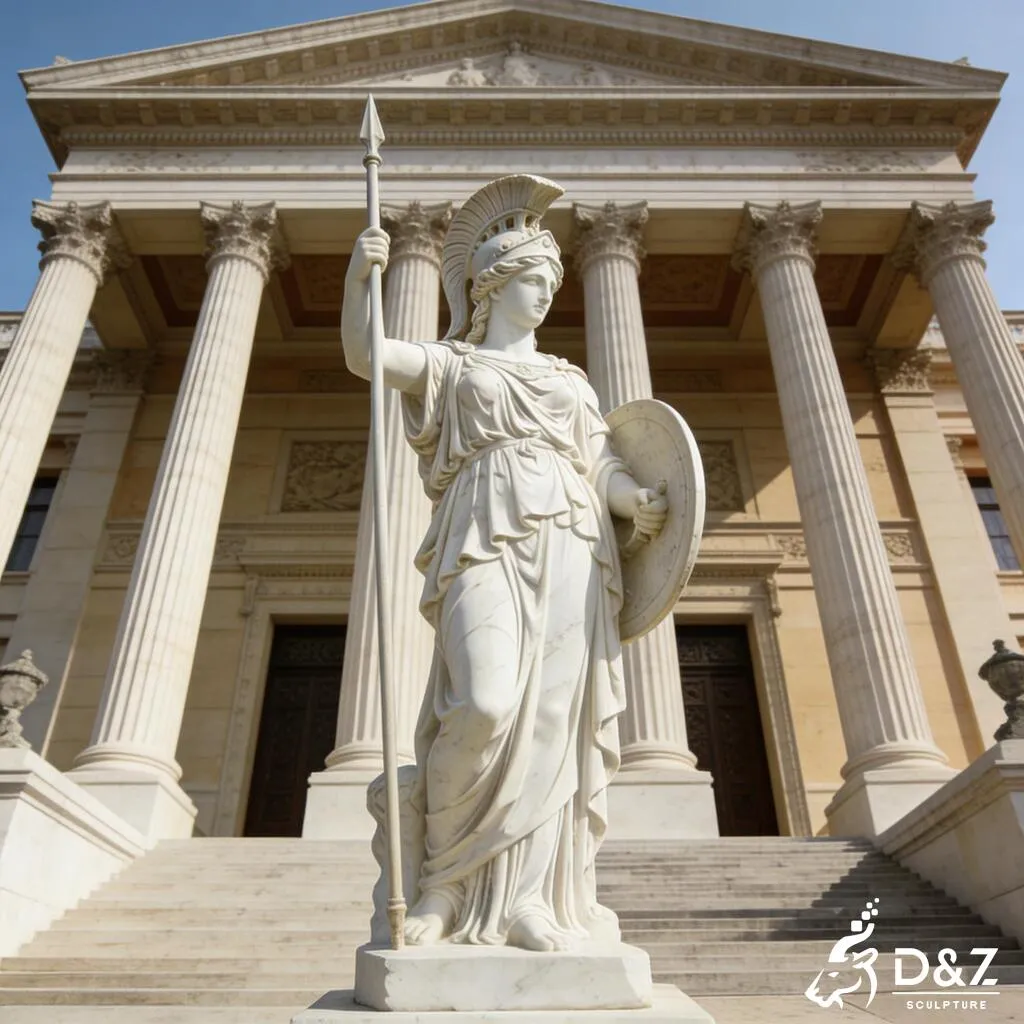 Majestic Greek Marble Athena Goddess Statue for Garden DZN415-8