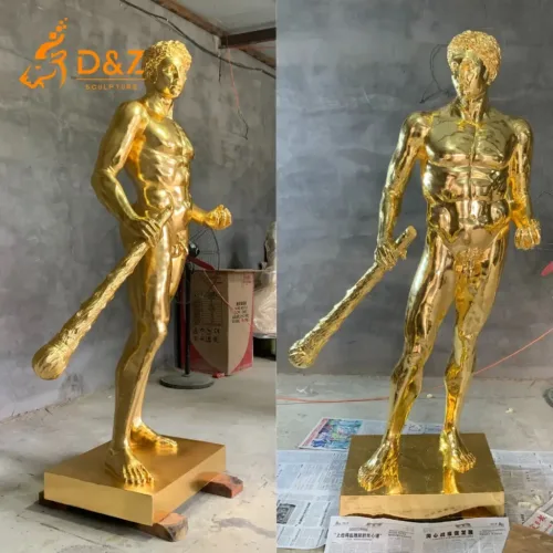 Golden Bronze Hercules Statue | Magnificent Greek Hero Sculpture DZN413-6