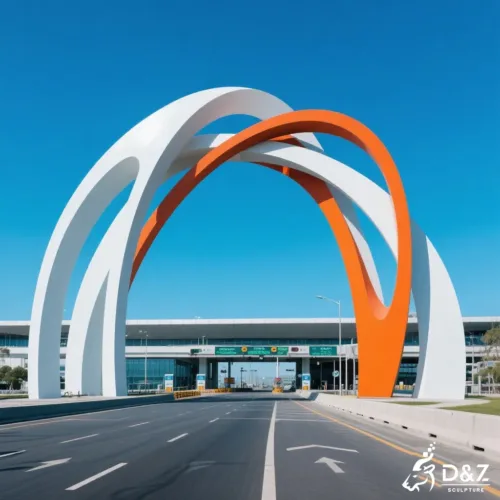Modern Metal City Entrance Arch Sculpture for Urban Gateway DZN424-4