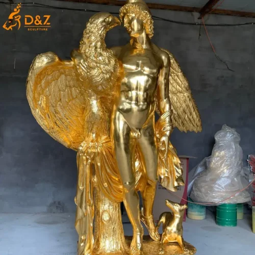 Large Greek Brass Ganymede And the Eagle Sculpture DZN400-2