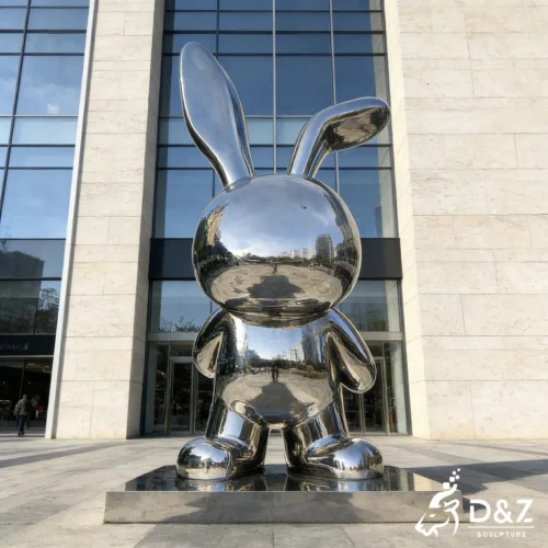 Large Stainless Steel Metal Rabbit Sculpture for Public DZN448-4