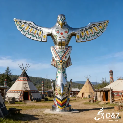 Abstract Stainless Steel Eagle Sculpture Modern Garden Art DZN497-3