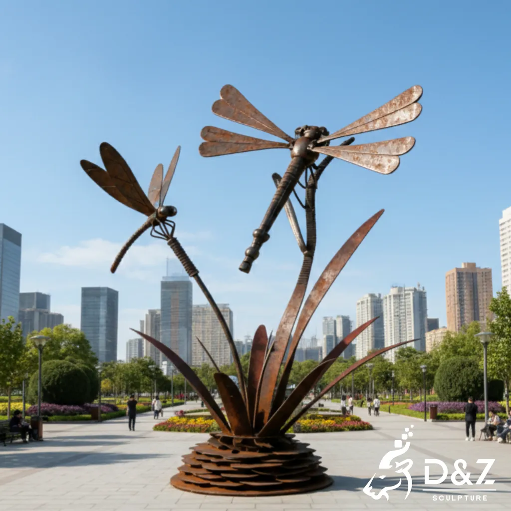 Outdoor Corten Steel Dragonfly Sculpture Art for Sale DZN472-1 Outdoor Corten Steel Dragonfly Sculpture Art for Sale DZN472-1