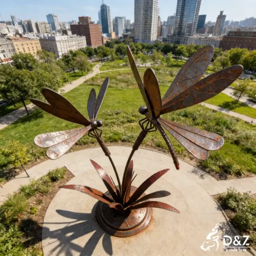 Outdoor Corten Steel Dragonfly Sculpture Art for Sale DZN472-2