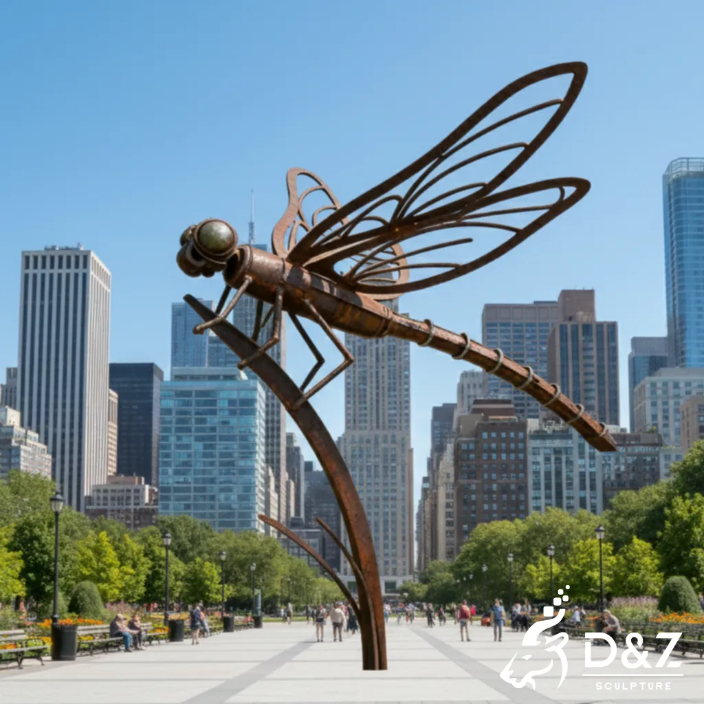 Outdoor Corten Steel Dragonfly Sculpture Art for Sale DZN472-3 Outdoor Corten Steel Dragonfly Sculpture Art for Sale DZN472-3