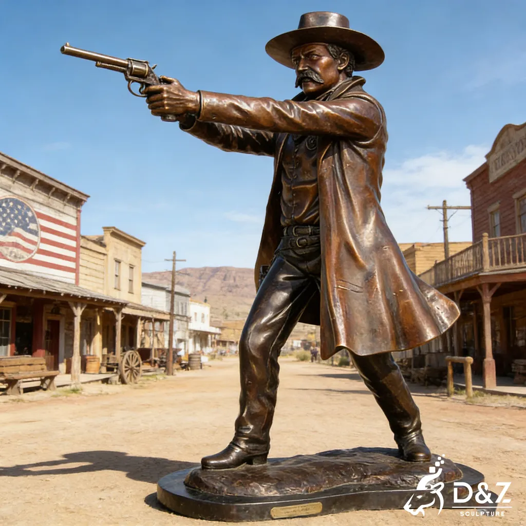 Bronze Doc Holliday Statue Wild Western Cowboy Hero Figure DZN498-2 Bronze Doc Holliday Statue Wild Western Cowboy Hero Figure DZN498-2